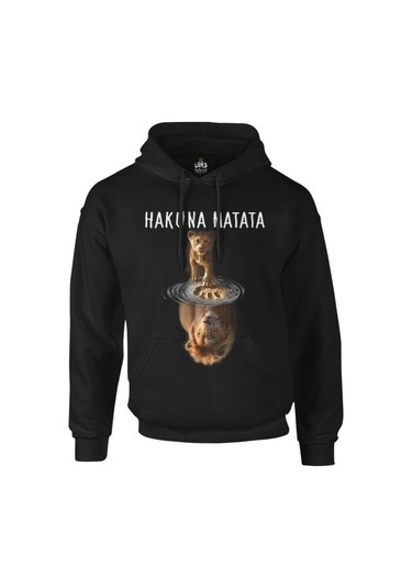 Hakuna Matata Aslan Siyah Erkek Fermuars z Kap onlu Sweatshirt XL Fiyatlar ve Ozellikleri