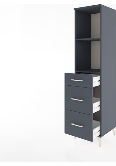 Hyperion Dolap 2 Raflı 3 Çekmeceli 44x44x182 Antrasit-antrasit Antrasit