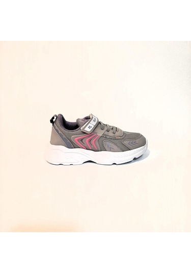 Nil Gri-pembe Fuspetli Hafif Rahat Kız Çocuk Spor Ayakkabı 001