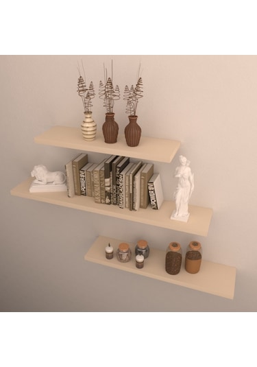 Rafkestir 3 Lü Raf Set ( 90 - 70 - 50 ) Krem ( Parlak )