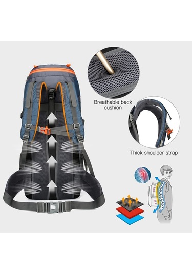 Weikani Çok Amaçlı Suya Dayanıklı 65l Outdoor Sırt Çantası Siyah