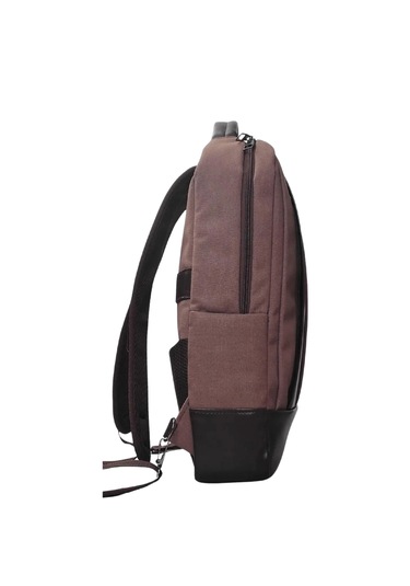15.6 Inç Kanvas Kumaş Laptop Bölmeli Evrak Sırt Çantası Kahverengi