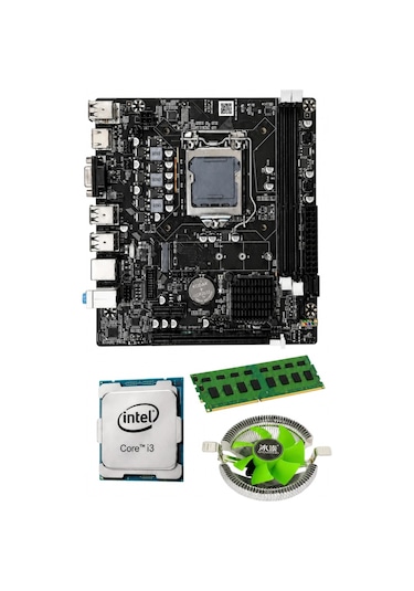 J-tech İ3 2100 8gb Ram Fan H61 Bundle Anakart Komple Set H61.i38gb