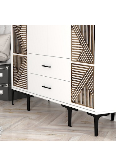 Variant Kumsal 4 Kapılı Ptp Gardrop - Beyaz / Beyaz