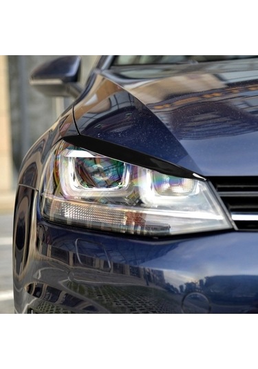 Novahub Volkswagen Golf 7 / 7.5 2013-2018 İçin Siyah Kaş Dekor Etiket, Yumuşak Araba Farı Kaş Siyah