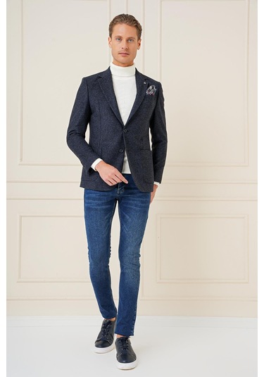 C 689 Slim Fit Lacivert Spor Ceket Lacivert