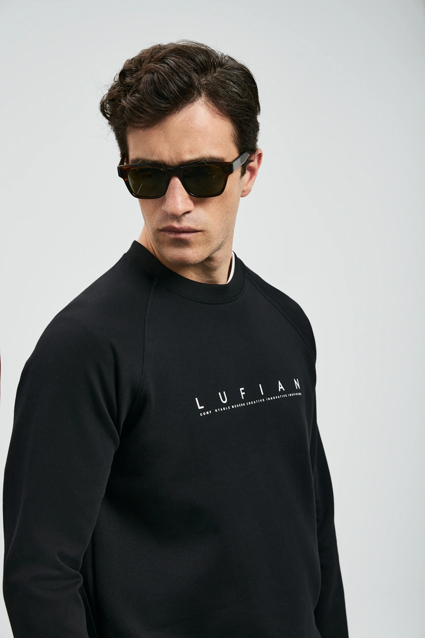 Lufian Cooper Erkek Sweatshirt Siyah Siyah 112030177100100 Siyah