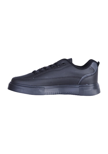 Luttoon Prt-4302 Siyah Cilt Erkek Sneaker Ayakkabı Siyah