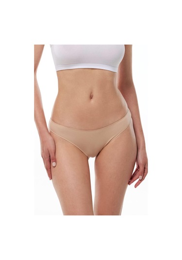 Malabadi 183 2'li Paket Kadın Modal Düşük Bel Iz Yapmayan Slip & Külot Ten