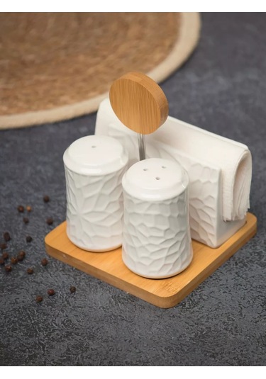Gift'n'home Mutfak İçin Tuzluk Ve Karabiberlikli Baharat Seti 193776741 Beyaz