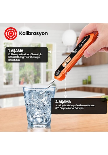 ThermoPro TP03H Su Geçirmez Katlanabilir Hızlı Sonuç Gıda Pişirme Termometresi