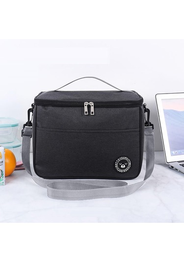 Siyah Piknik Yalıtımlı Öğle Yemeği Kutusu Taşınabilir Soğutmalı Çanta Büyük Kapasiteli Su Geçirmez Öğle Yemeği Çantası Piknik Çantası L Siyah