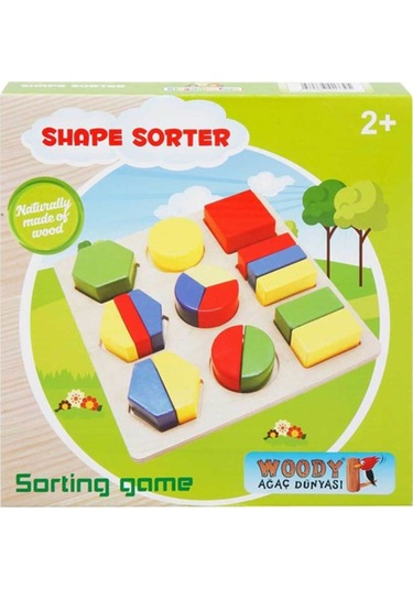 Wood Ahşap Parça Bütünleme Geometrik Şekiller Oyunu
