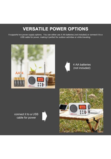 Springsun Taşınabilir Am/fm Radyo Lcd Ekranlı Stereo Radyo Pil Ve Usb İle Çalışır