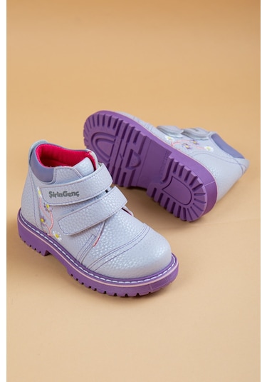 Şirin Bebe Ortopedik Cırtlı Lila Kız Çocuk Bot-2125 Lila