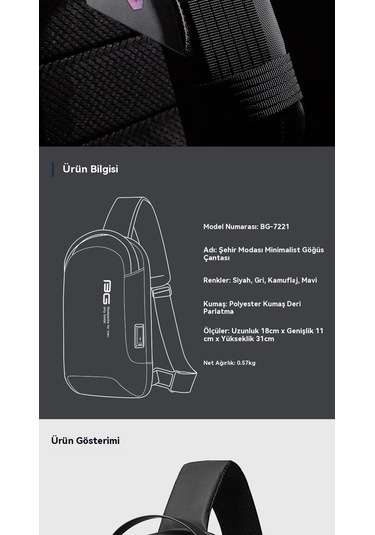 Yeni Gelen Erkek Göğüs Çantası Haberci Çantası Sırt Çantası Gri