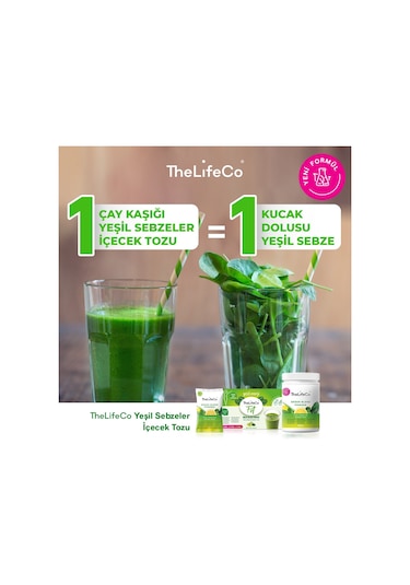 Thelifeco Green Blend Yeşil Sebzeler İçecek Tozu 120 G
