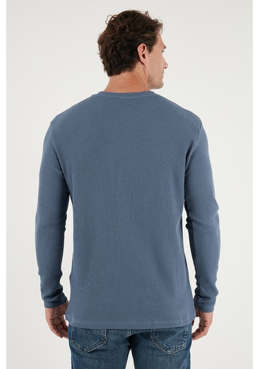 Buratti Pamuklu Bisiklet Yaka Slim Fit Basic Erkek Sweat 5905073 Koyu Gri