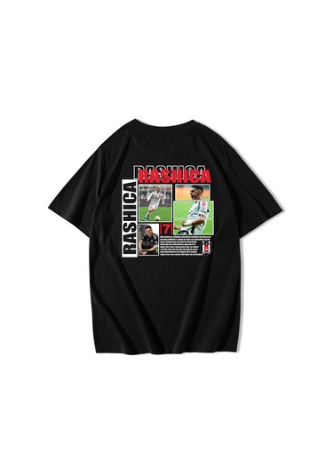 Brz Collection Unisex Oversize Milot Rashica T-shirt Siyah