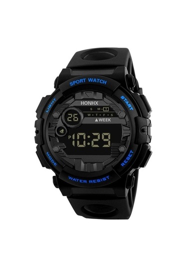 Yingfu Yüksek Kaliteli Spor Saati Su Geçirmez Erkek Siyah-mavi Kol Saat Siyah - Mavi