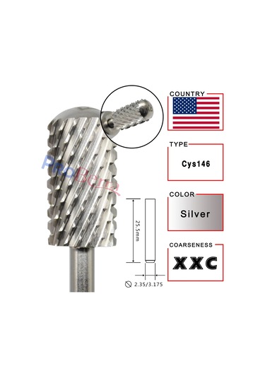 Rolinstar 6.6 Gümüş Büyük Namlu Yuvarlak Pürüzsüz Üst Tırnak Matkap Uçları Freze Kesici Manikür Pedikür Dosyalama Açık Sarı Kahverengi