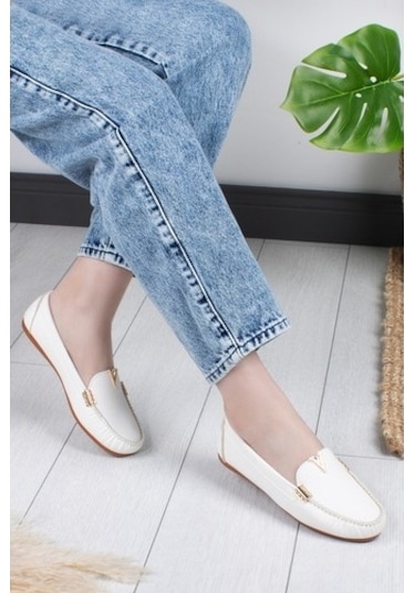 Khayt Flora Casual Günlük Kadın Babet Ayakkabı Beyaz
