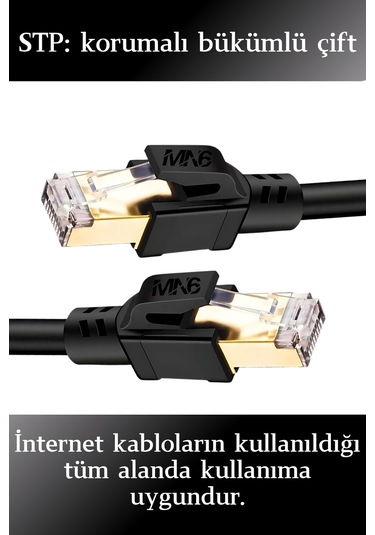 Mn6 M110xf Cat8 Kablo 10 Metre/40gbps-2000mhz-26 Awg-s/ftp-cat8 Ethernet Kablosu