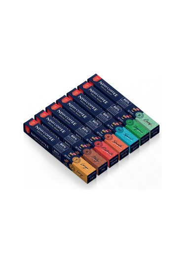 Nish Coffee Nespresso Uyumlu Kapsül Kahve 7'li Set Lungo,ıtaly,risteretto,smooth,sport,organik,decaf -70 Adet Kapsül Kahve