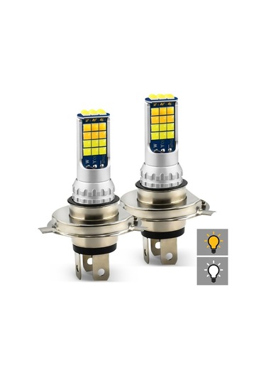 Sones 2 Adet V6 H4 Dc9-36v 30w 3000lm Ip65 Araba Led Çift Renkli Sis Lambası 30leds Smd-2525 Lamba