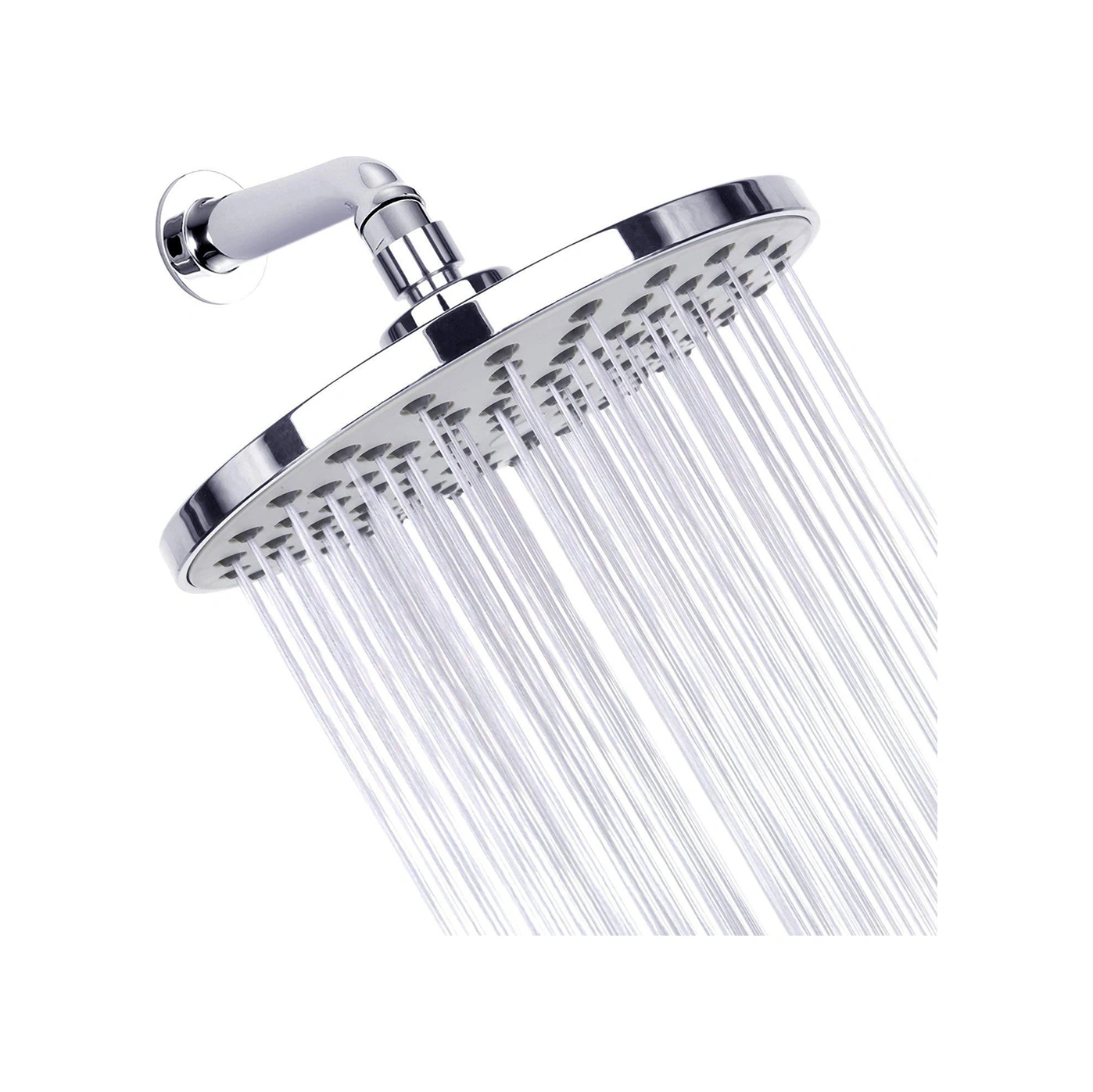 Lemestar 21cm Dairesel Abs Duş Başlığı, G1/2 Bağlantı, Otomatik Temizleme Uçlar, Yüksek Basınçlı Ve Su Tasarruflu, Çelik Kaplama Boru Hariç Gümüş