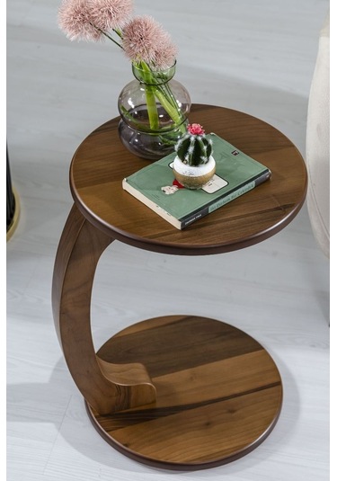 Lunora Ceviz Ahşap C Yan Sehpa Ceviz