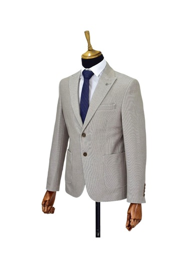 Erkek Tek Spor Ceket Çift Yırtmaçlı Bgl-st04512 Bej