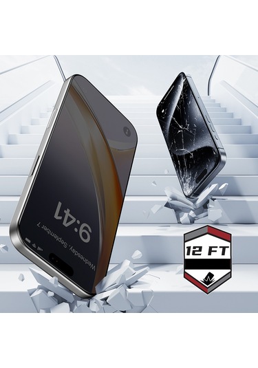 İphone 17 Pro Raptic Air Glass 2.5d Privacy Hayalet Ekran Koruyucu 2 Adet Uygulama Aparatlı Siyah