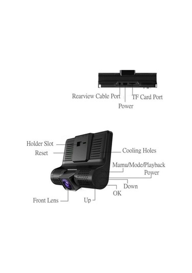 Joyjadehub Araba Dvr Dashcam Dash Kamera Hd Ekran 1080p 3 Lensli