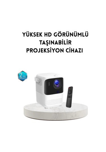 Taşınabilir Akıllı 1080p Projektör - 64gb Hafıza, 2gb Ram, Full Hd Görüntü, Kumandalı