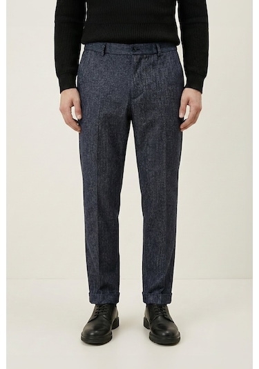 Giotelli Erkek Antrasit Dar Kesim Slim Fit Viskon Dokuma Normal Bel 6 Drop Pantolon
