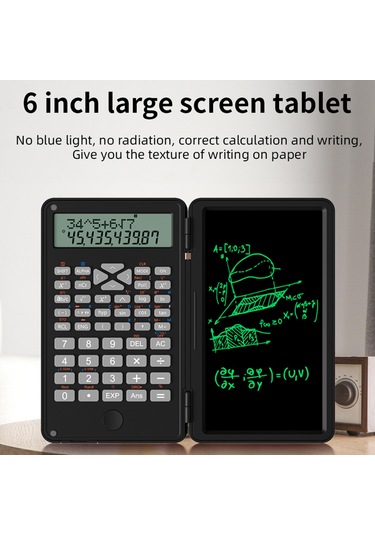 Silinebilir Yazı Tahtası İle Bilimsel Hesap Makinesi 240 Fonksiyon 2 Hatlı Lcd Ekran Katlanabilir Finans Matematik Hesap Makinesi Ortaokul Lise Üniversite Öğrencileri İçin Gökyüzü Mavisi Açık Mavi