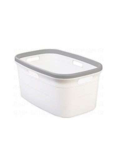 Motek 80 Litre Kirli Çamaşır Sepeti Çamaşır Selesi 2'Li Set Beyaz