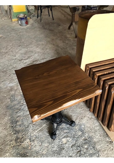 Bintaşmobilya Ceviz Renk Kütük Cafe Masası Imalatı Istanbul 60X60.Cm
