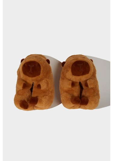 Defacto Kadın Düz Taban Panduf F1608ax25wnbn340 Kahve-bn340