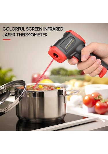 Moveevo -50 400 /-58 752 Renkli Ekranlı Kızılötesi Termometre Ir Lazer Termometre Elde Taşınabilir Temassız Dijital Sıcaklık