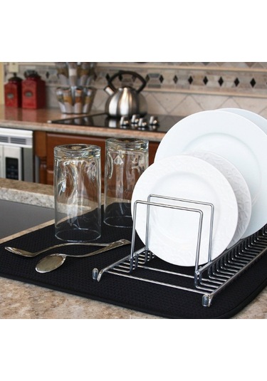 Mufunye Yüksek Kaliteli Mikrofiber Mutfak Altlığı: Dayanıklı, Pratik Ve Şık Siyah Desen Siyah