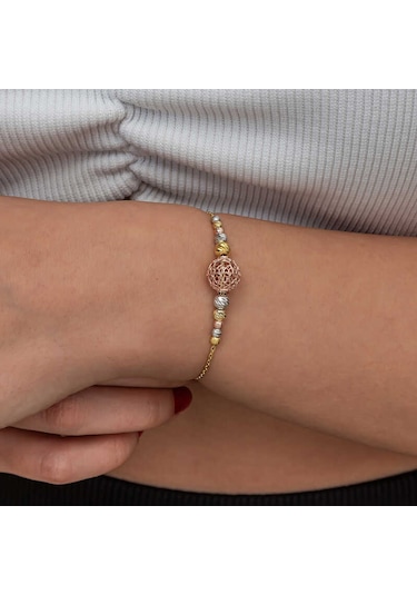 Gümüş Renkli Top Dorika Kadın Bileklik Gümüş