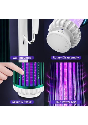 Singree Usb Şarjlı Duvara Monte & Masa Üstü Sivrisinek Öldürücü Lamba - 1200mah Pil İle İç/dış Mekan Kullanımı