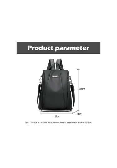 Lichen Anti-theft Fashion Backpack Women Casual Waterproof Siyah