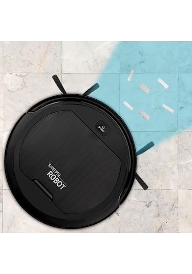 Suntek 3'ü 1 Arada Robot Süpürge Düşük Gürültülü Siyah Siyah