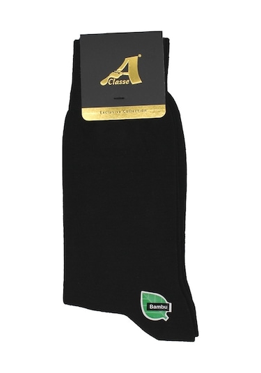 A Classe 2'Li Paket Düz Bordo-Siyah Bambu Erkek Çorap Bordo