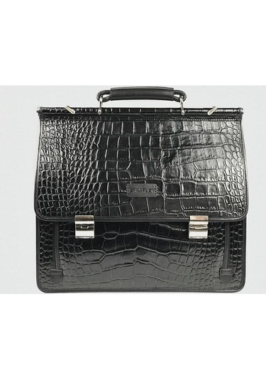 Hakiki Deri Evrak Çantası-129033 Siyah