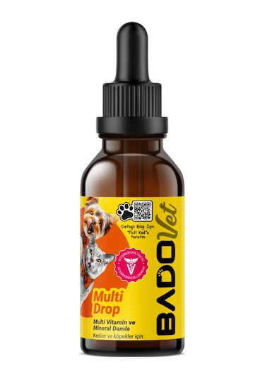 Bado Multi Drop Kedi Ve Köpekler İçin Multi Vitamin Mineral Damla 50 Ml