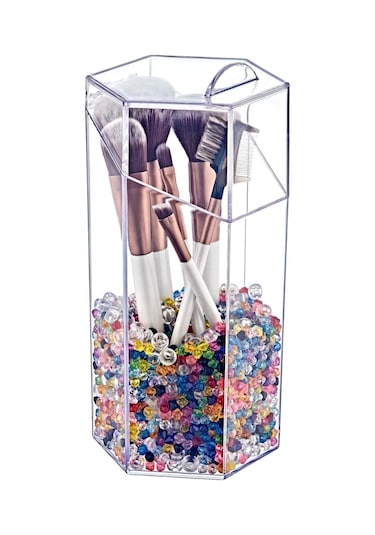 Morponi Kapaklı Makyaj Fırçası Düzenleyici Organizer Şeffaf